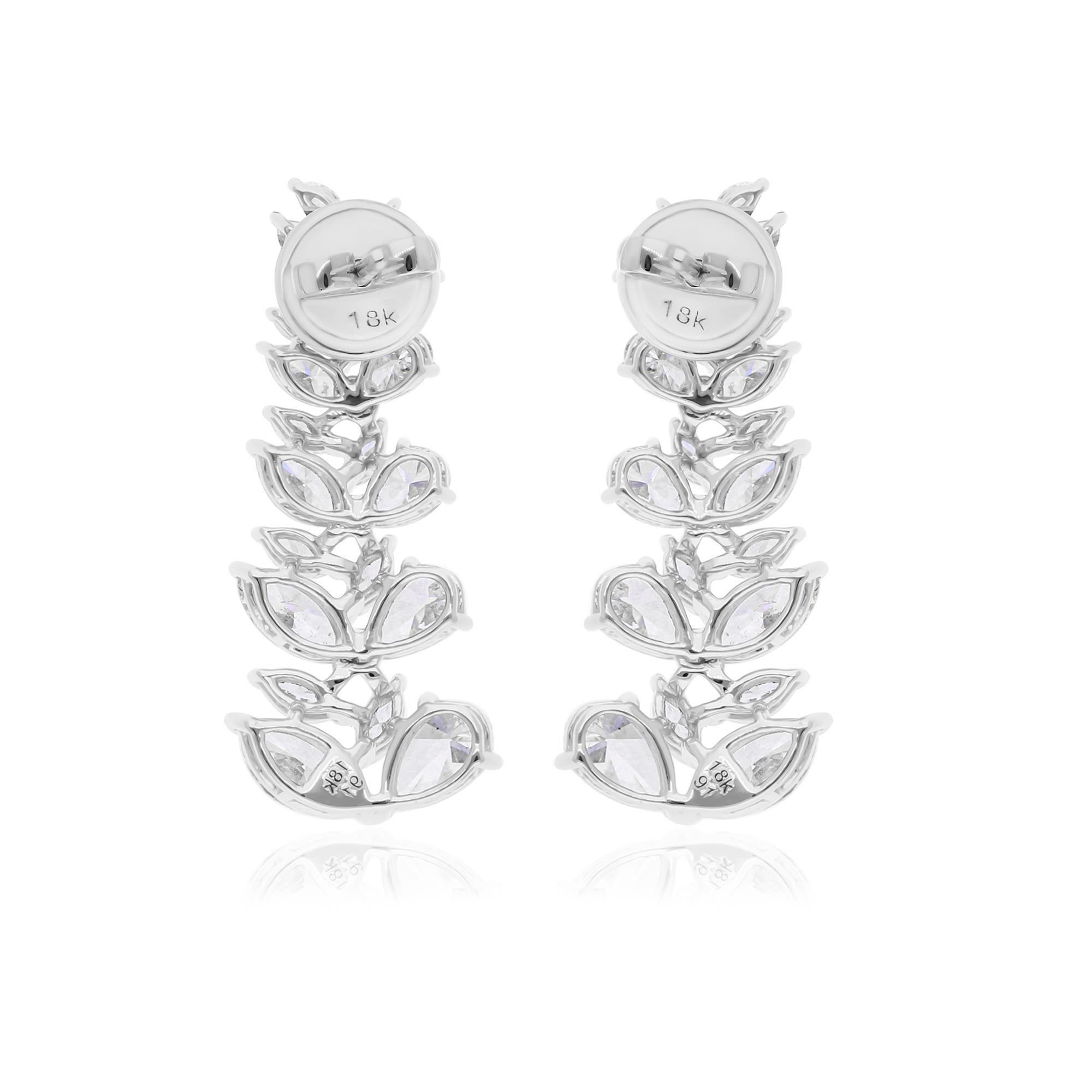 Real 4,16 Karat SI/H Marquise Birnen-Diamant-Ohrringe aus 18 Karat Weißgold Schmuck im Zustand „Neu“ im Angebot in Diera, Dubai