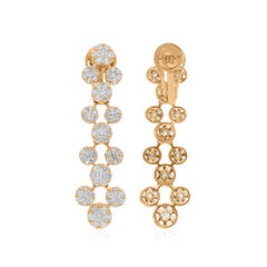 Real 4,41 Karat SI Reinheit HI Farbe Diamant-Ohrringe 14 Karat Gelbgold