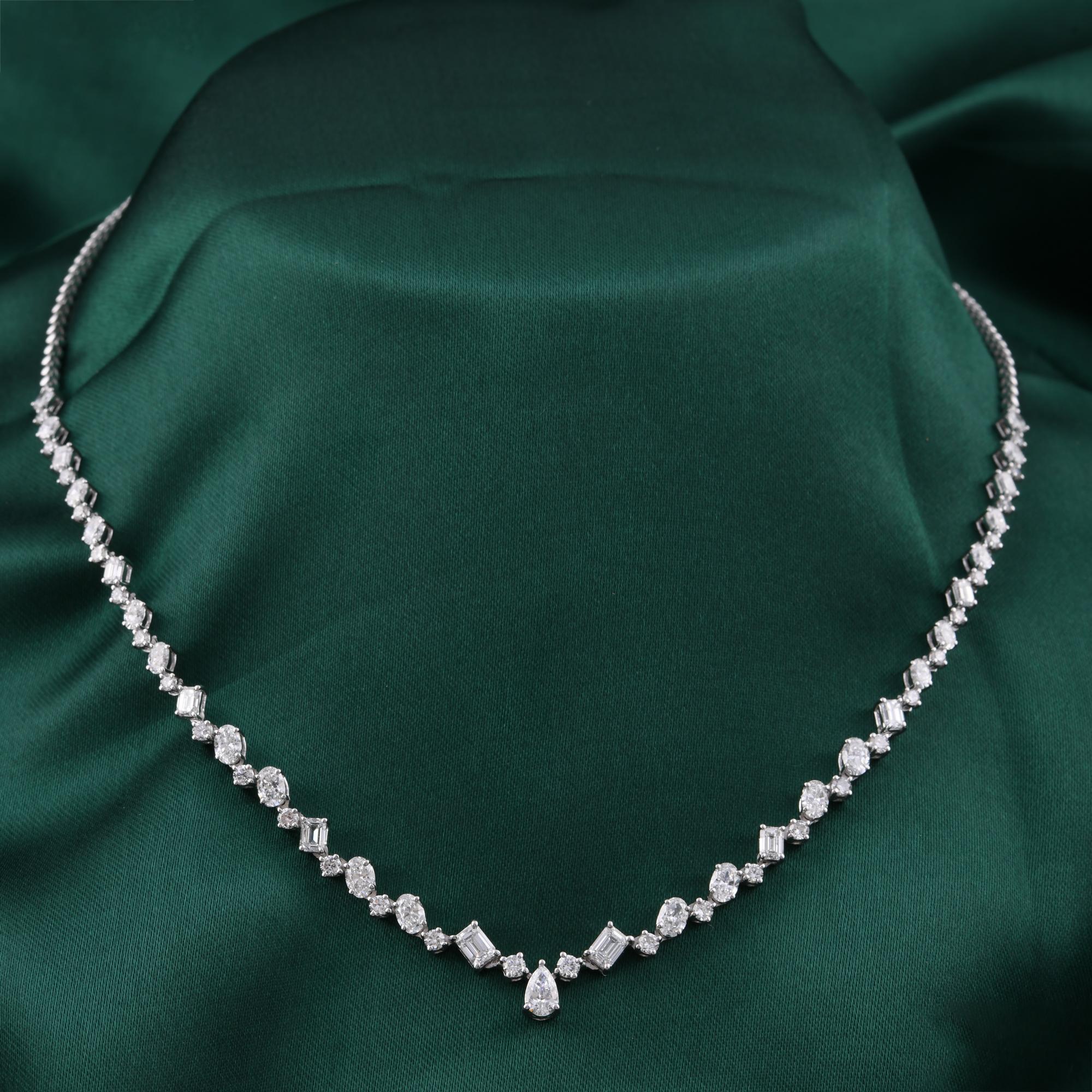 Verdadero 4,79 quilates SI Claridad HI Color Collar de Diamantes Joyas de Oro Blanco de 9 Quilates Corte esmeralda en venta