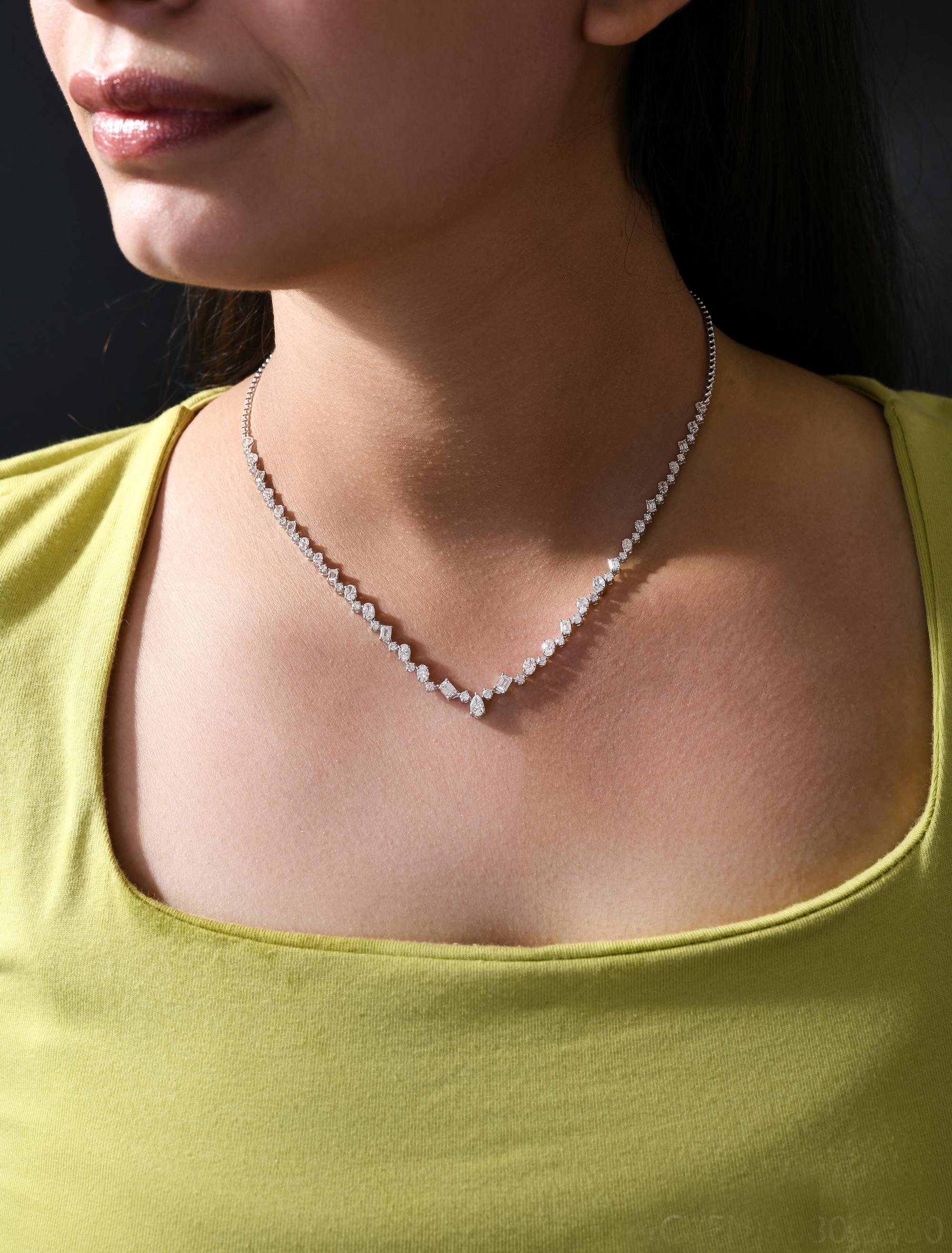 De las mujeres Verdadero 4,79 quilates SI Claridad HI Color Collar de Diamantes Joyas de Oro Blanco de 9 Quilates en venta