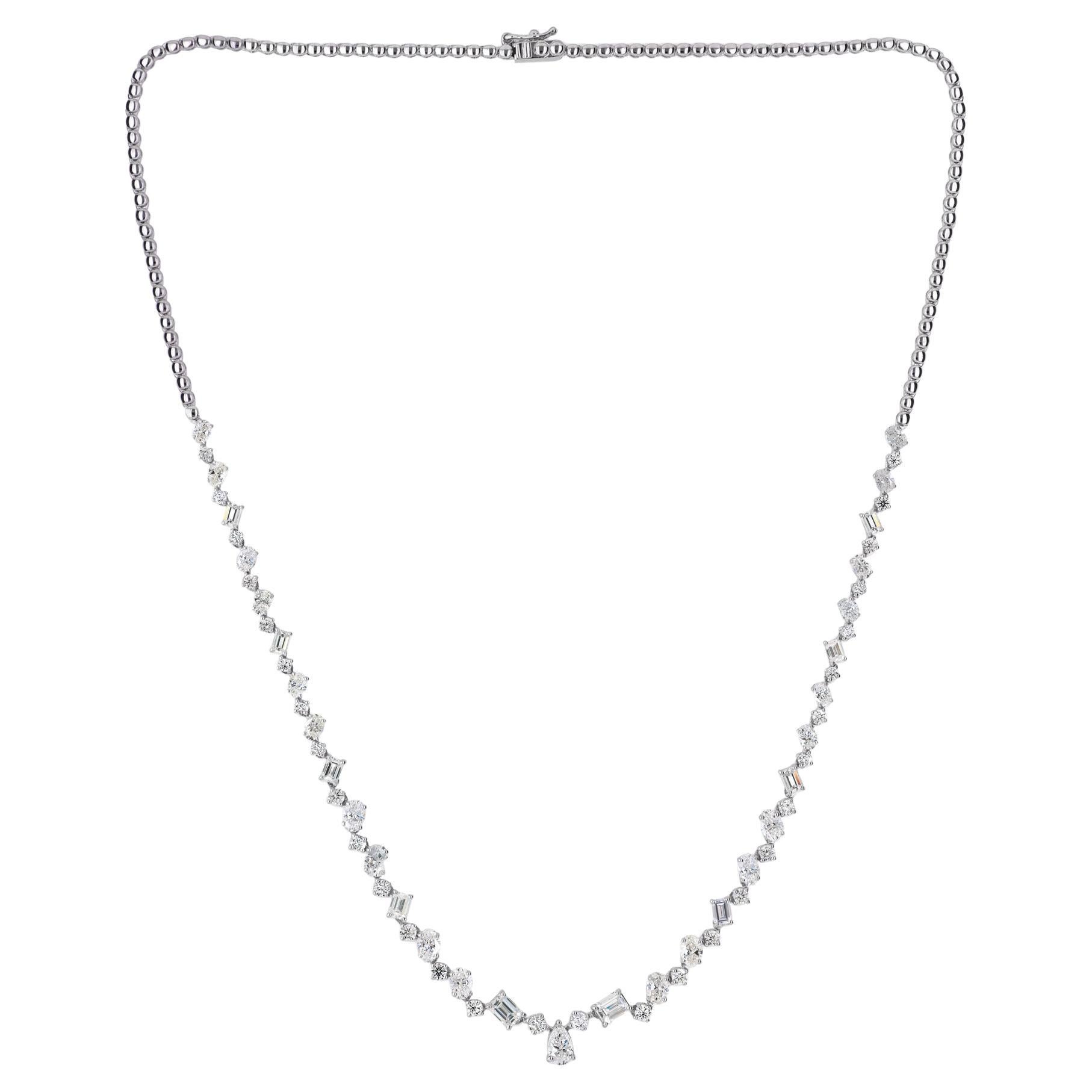 Collier en or blanc 9 carats de 4,79 carats de diamants SI Clarity HI Color Jewelry