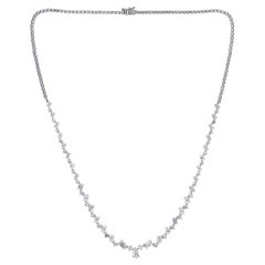 Real 4.79 Carat SI Clarity HI Color Diamond Necklace 9 Karat White Gold Jewelry