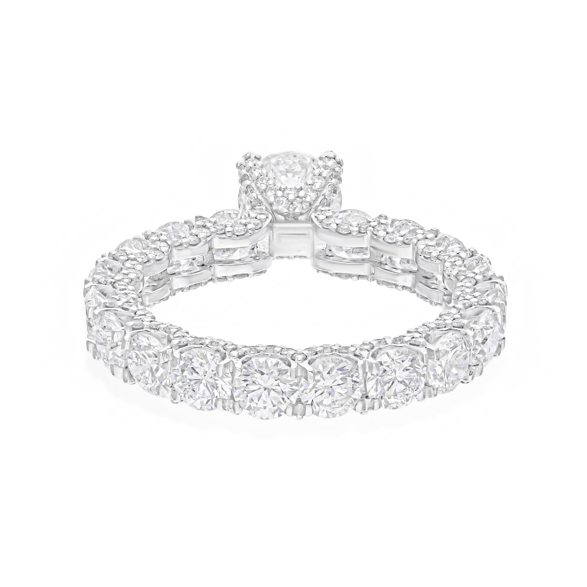 This ring has been meticulously crafted from 18-karat gold and handset with 4.81 carats of sparkling diamonds.

The ring is a size 7 and may be resized to larger or smaller upon request. FOLLOW SPECTRUM JEWELS storefront to view the latest