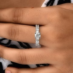 Real 4.81 Carat SI/HI Diamond Eternity Band Engagement Ring 18 Karat White Gold