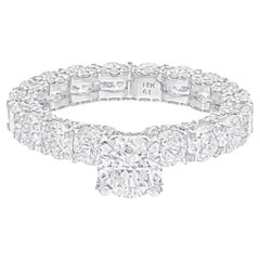 Real 4.81 Carat SI/HI Diamond Eternity Band Engagement Ring 18 Karat White Gold