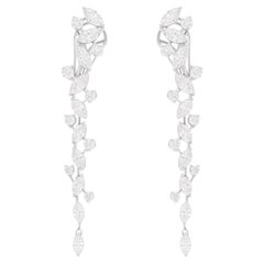 Real 5,04 Karat SI/H Marquise Runde Diamant-Ohrringe 14 Karat Weißgold Schmuckschmuck