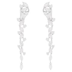 Real 5,04 Karat SI/H Marquise Runde Diamant-Ohrringe 14 Karat Weißgold Schmuckschmuck