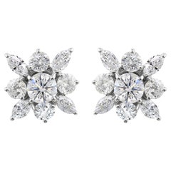 Pendientes de diamantes auténticos de 5,25 quilates con claridad SI y color HI Joyas de oro blanco de 9 quilates
