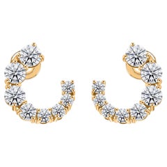Véritable 5.41 Carat SI Clarity HI Color Diamond Hoop Earrings 18 Karat Yellow Gold