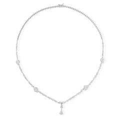 Collier véritable en or blanc 14 carats avec diamants taille poire marquise 5,58 carats SI/H