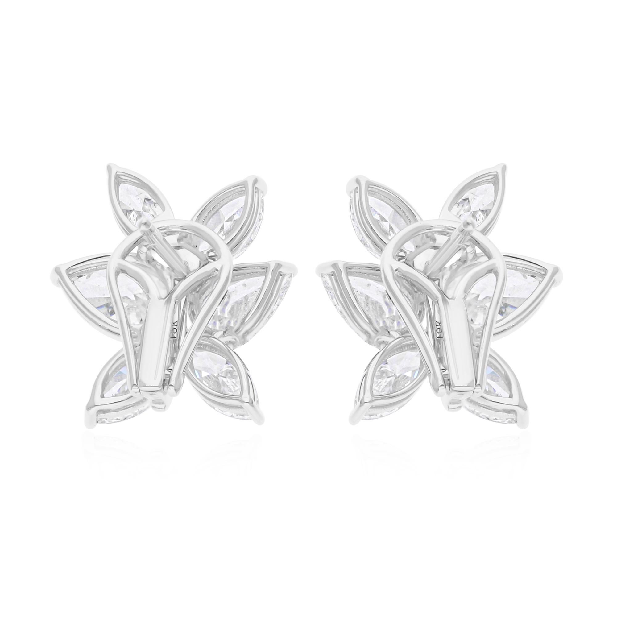 Orecchini di diamanti a forma di pera e marquise da 5,63 carati SI/H, gioielli in oro bianco 18 carati In condizioni Nuovo in vendita a Diera, Dubai