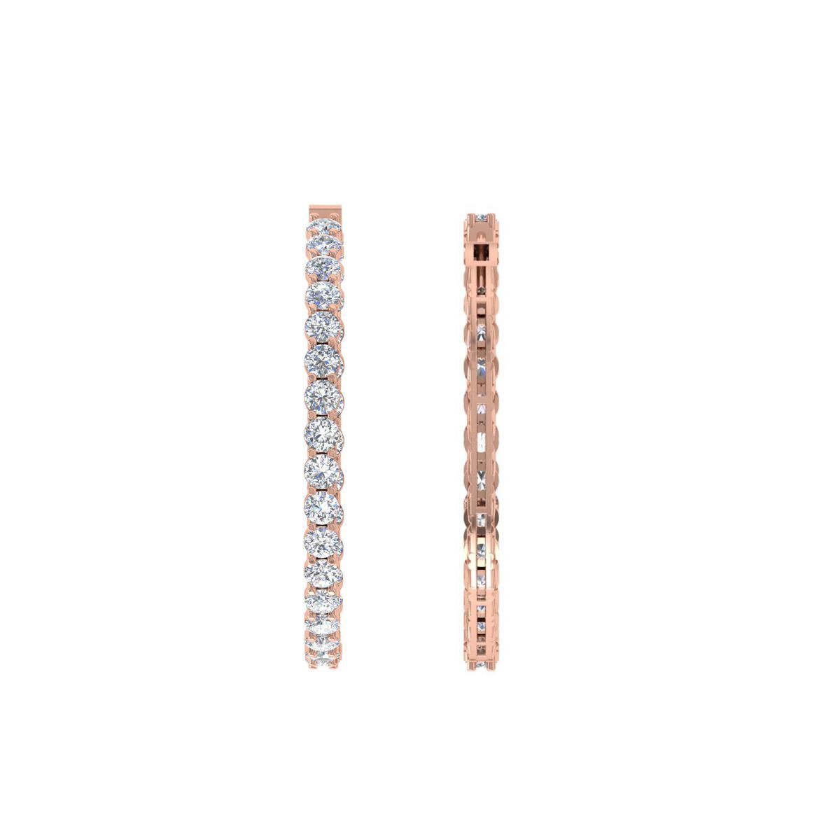 Real 5.76 Carat SI/H Round Brilliant Cut Diamond Earrings 18 Karat Rose Gold In New Condition For Sale In Diera, Dubai