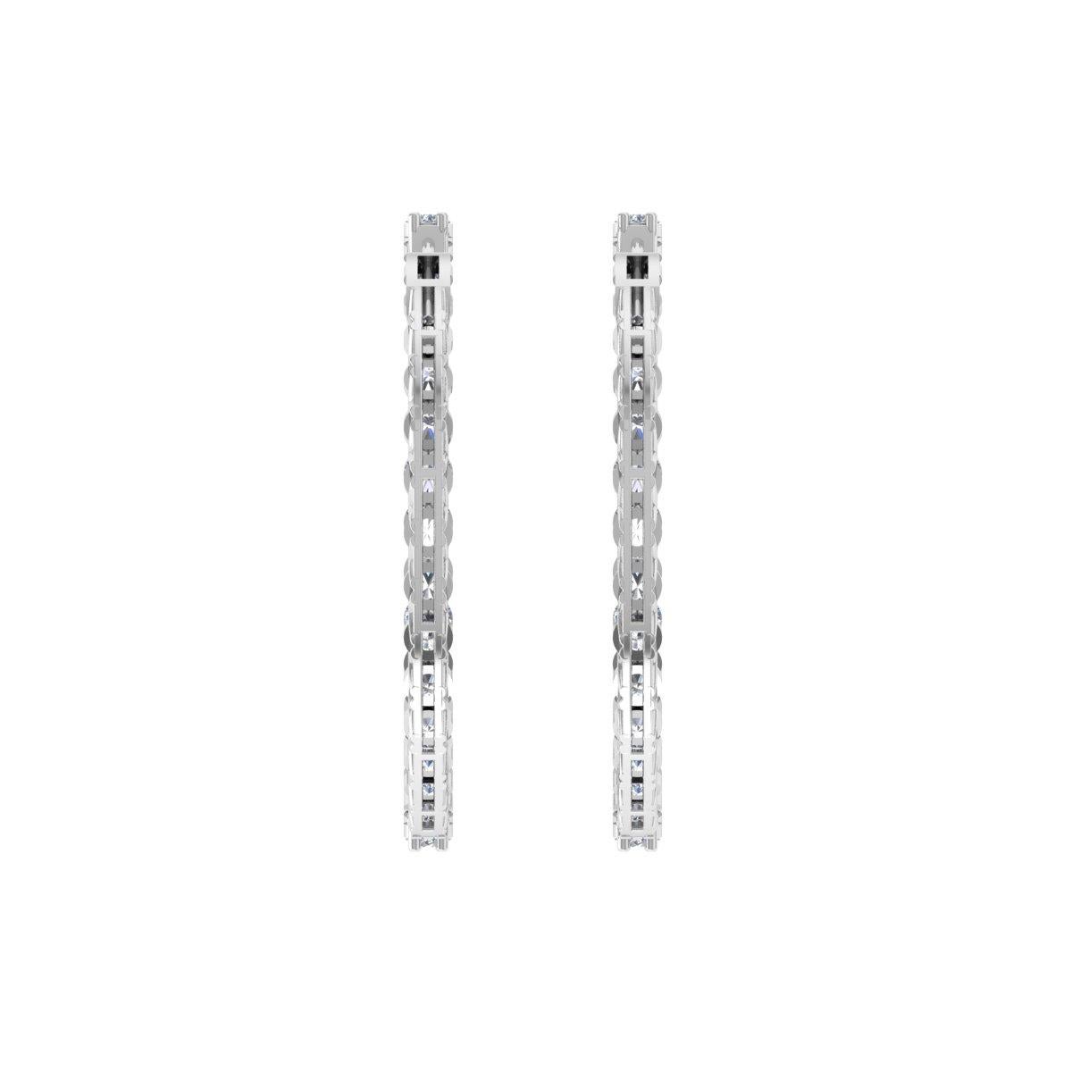 Pendientes auténticos de diamantes talla brillante redonda SI/H de 5,76 quilates y oro blanco de 18 quilates Corte redondo en venta