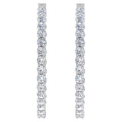 Real 5.76 Carat SI/H Round Brilliant Cut Diamond Earrings 18 Karat White Gold