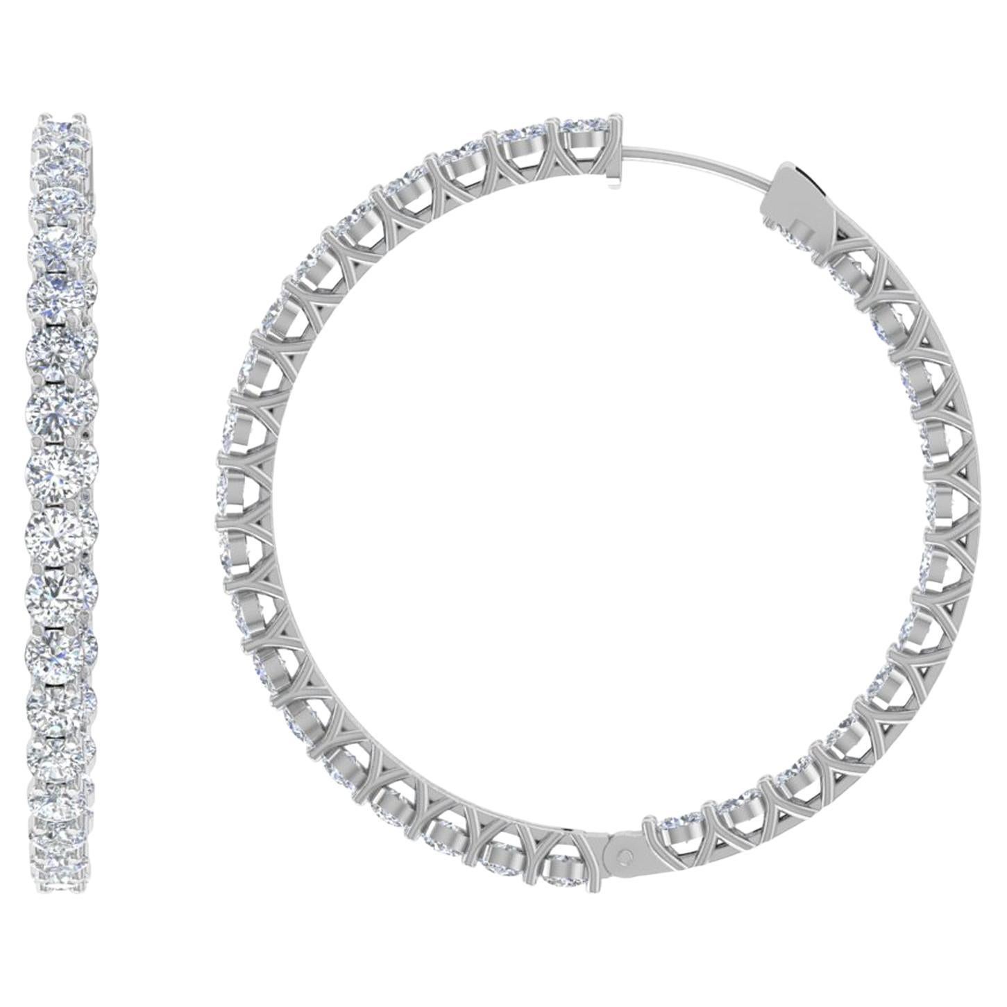 Real 5,76 Karat SI/H Diamant-Ohrringe aus 18 Karat Weißgold mit rundem Brillantschliff