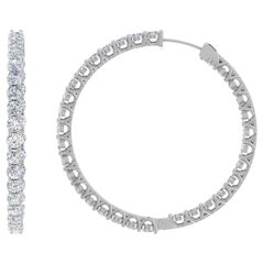 Real 5,76 Karat SI/H Diamant-Ohrringe aus 18 Karat Weißgold mit rundem Brillantschliff