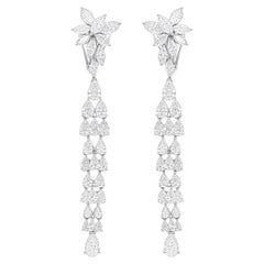 6,02 Carati SI/H Orecchini di diamanti a forma di pera e marquise Gioielli in oro bianco 14 carati