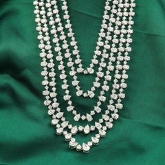 Vero 61,19 carati SI/H Diamante Collana Multi Stand Gioielli in oro bianco 18 carati