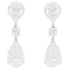 Real 6,17 Karat SI Reinheit HI Farbe Diamant-Ohrringe 18 Karat Weißgold Ohrhänger