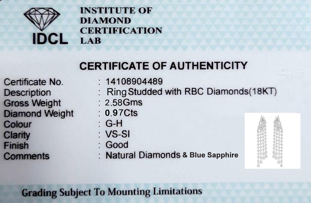 Real 6.37 Carat SI/H Pear Round Diamond Chandelier Earrings 14 Karat White Gold For Sale 1