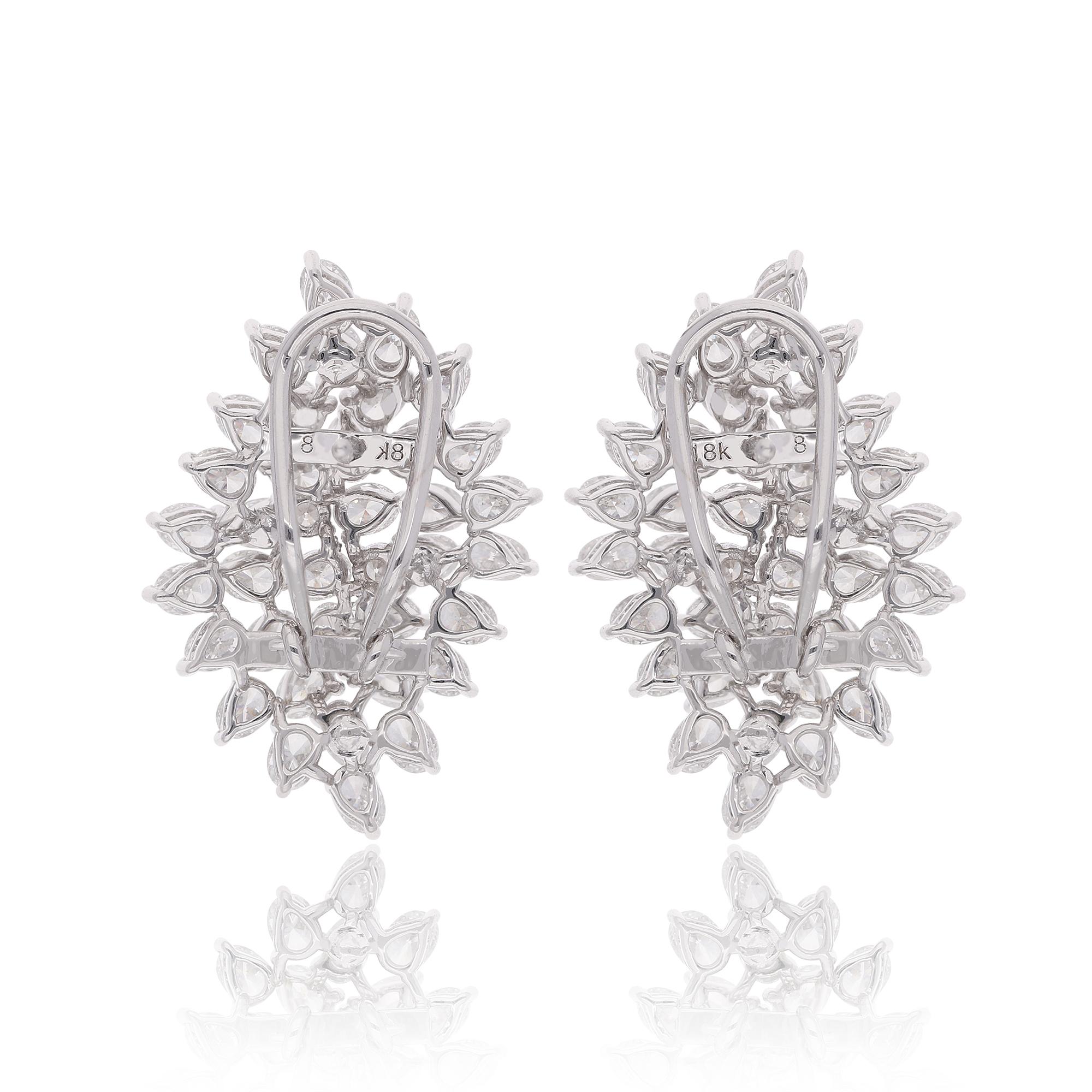 Pendientes de diamantes en forma de pera de 7 quilates reales de oro blanco de 18 quilates con claridad SI y color HI en Nuevo estado para la venta en Diera, Dubai