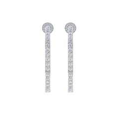 Real 7 Carat SI/H Round Brilliant Cut Diamond Hoop Earrings 18 karat White Gold