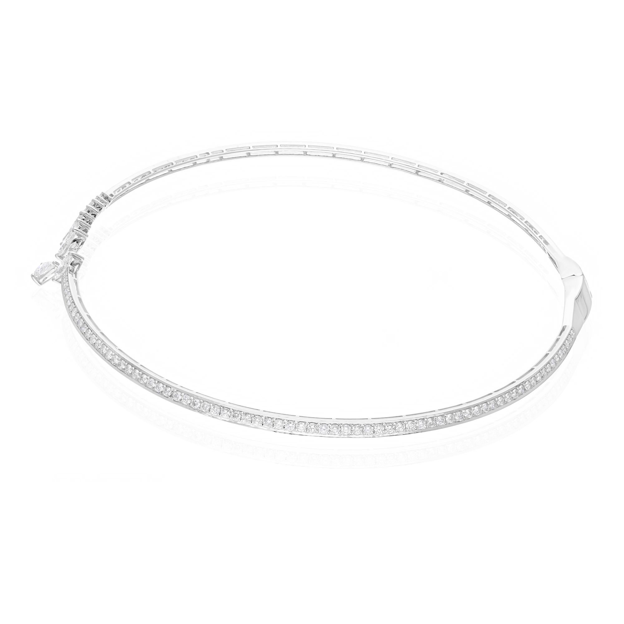 Modern Real 7.11 Carat SI Clarity HI Color Diamond Choker Necklace 14 Karat White Gold For Sale