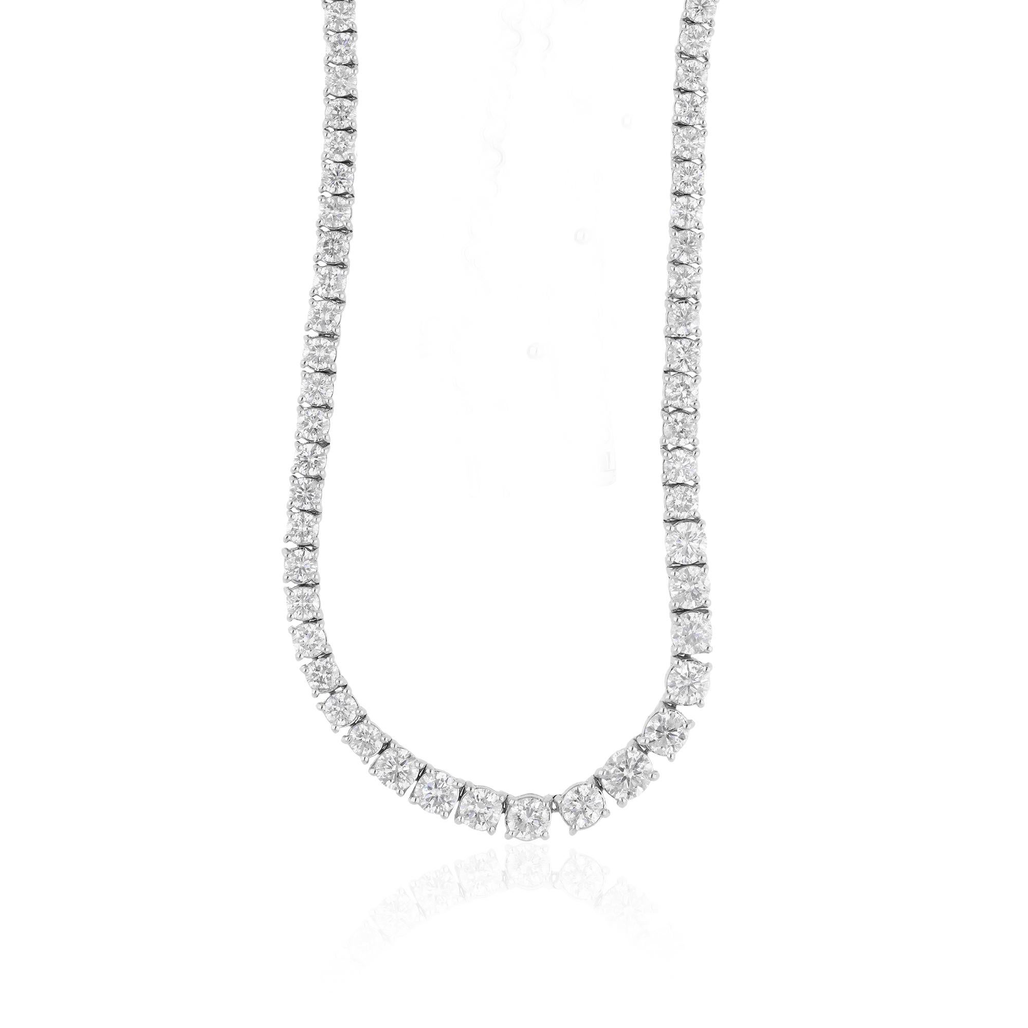 Auténtico collar de cadena de diamantes de 7,18 quilates de oro blanco de 10 quilates con claridad SI y color HI en Nuevo estado para la venta en Diera, Dubai