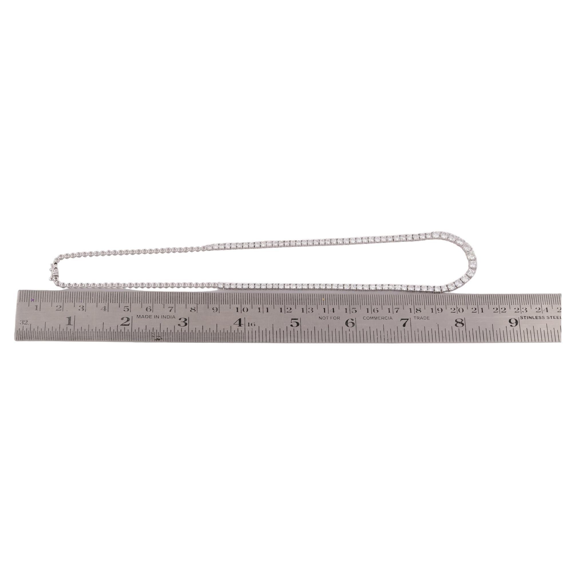 De las mujeres Auténtico collar de cadena de diamantes de 7,18 quilates de oro blanco de 10 quilates con claridad SI y color HI en venta