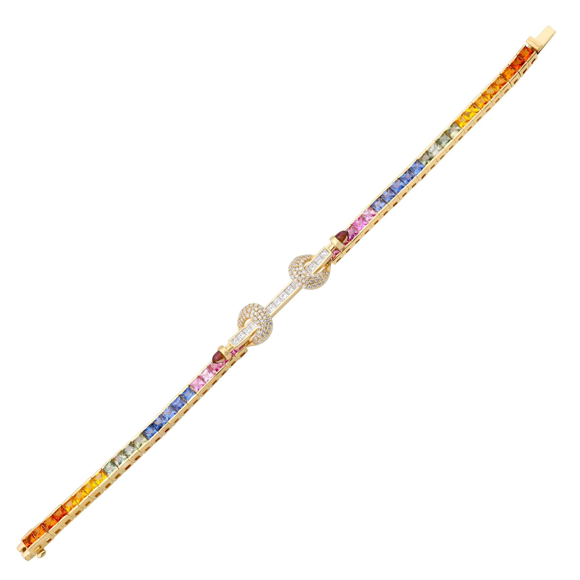 Code de l'article :- SEBR-42109C
Poids brut :- 18.93 gm
Or jaune massif 18k Poids :- 17.10 gm
Poids du diamant naturel :- 1.35 Ct. ( DIAMANT MOYEN DE PURETÉ SI1-SI2 ET DE COULEUR H-I )
Multi Saphir Poids :- 7.81 Ct.
Taille du bracelet :- 7 pouces

✦
