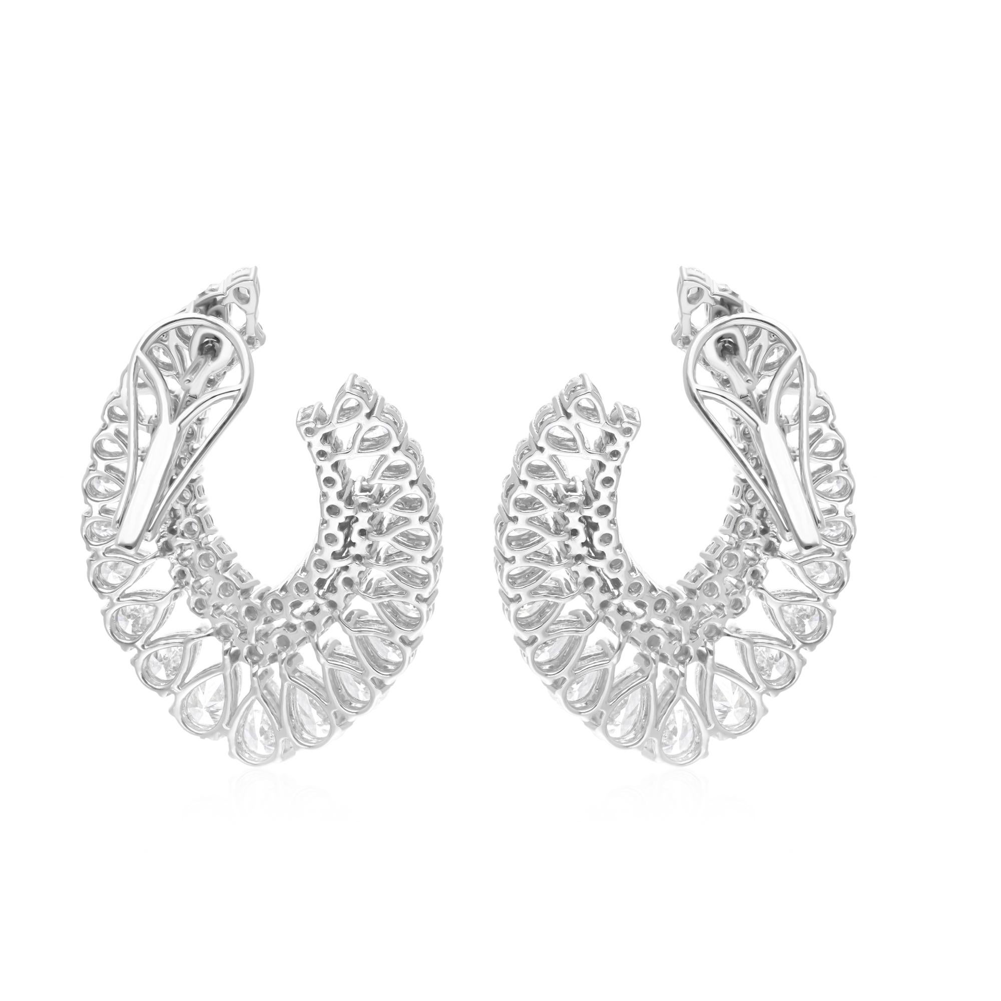 8.2 Carat SI Clarity HI Color Multi Diamond Earrings 18 Karat White Gold Jewelry For Sale 1