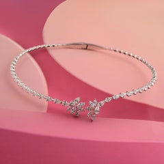 Real 8.39 Carat SI/H Marquise Pear Diamond Choker Necklace 14 Karat White Gold