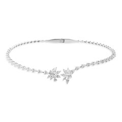Real 8.39 Carat SI/H Marquise Pear Diamond Choker Necklace 14 Karat White Gold