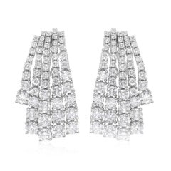 Real 8.8 Karat Multi Layer Diamant-Ohrringe 18 Karat Weißgold Handgefertigter Schmuck