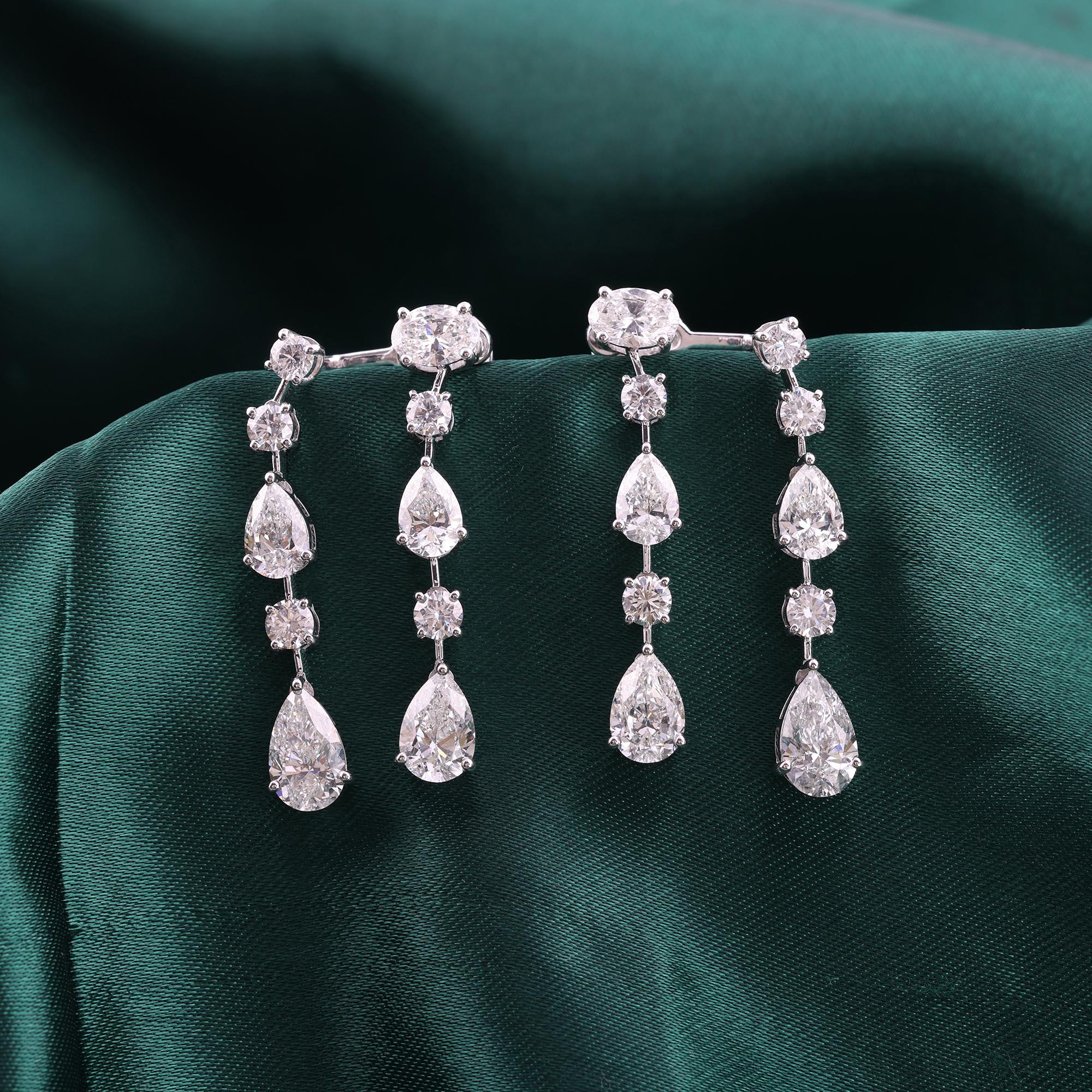 Pendientes de diamantes de oro blanco de 18 quilates, auténticos, de 8,95 quilates, con claridad SI y color HI en Nuevo estado para la venta en Diera, AE