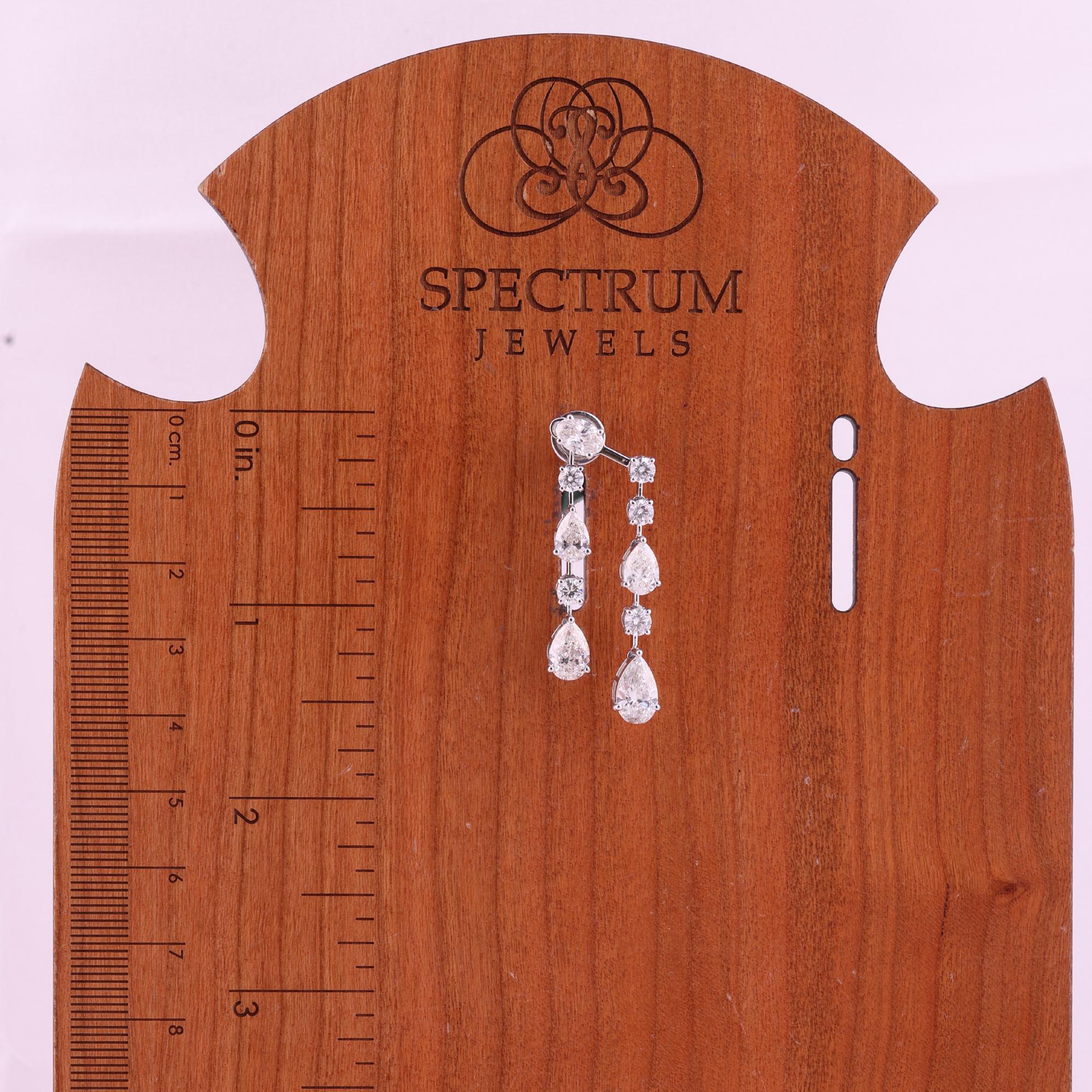 Pendientes de diamantes de oro blanco de 18 quilates, auténticos, de 8,95 quilates, con claridad SI y color HI en venta 2