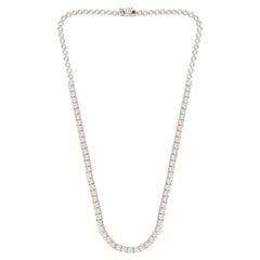 Real 9.25 Carat Diamond Choker Necklace 14 Karat White Gold Handmade Jewelry