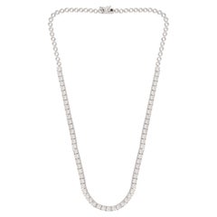 Real 9,25 Karat Diamant-Choker-Halskette aus 14 Karat Weißgold, handgefertigt