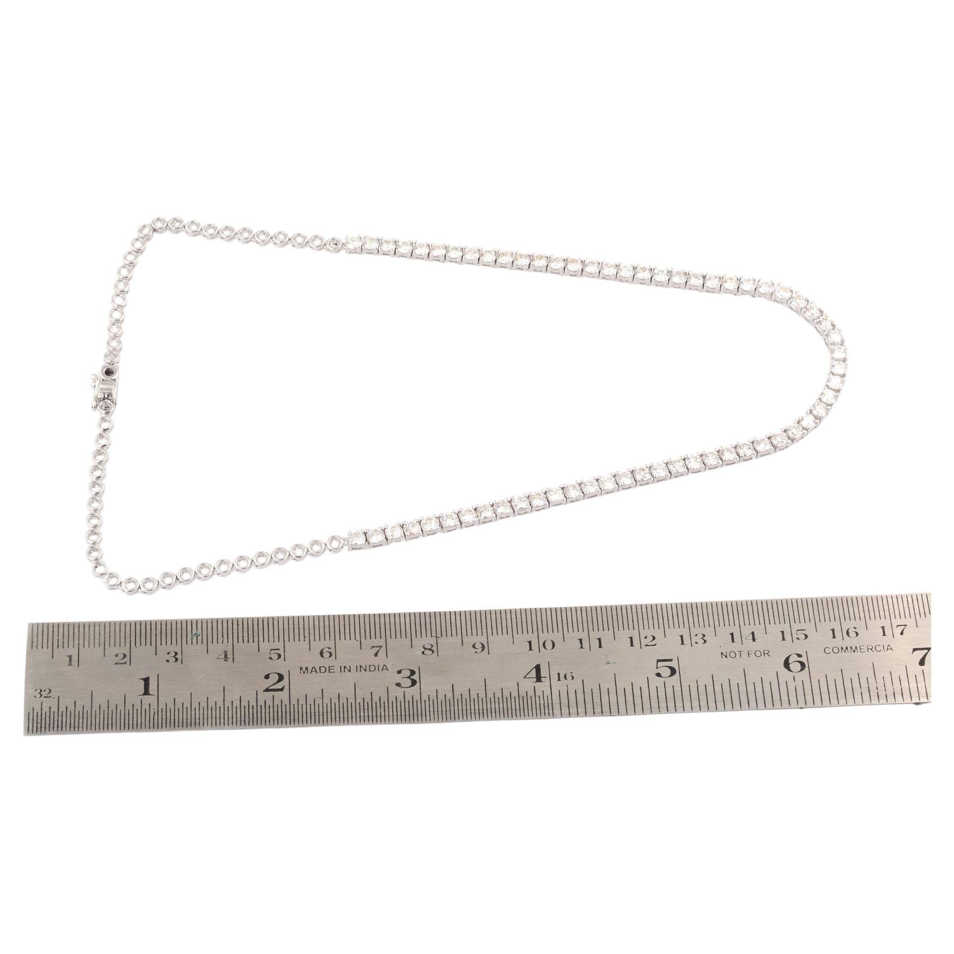 Collana girocollo con diamanti reali da 9,25 carati in oro bianco 18 carati Gioielli fatti a mano In condizioni Nuovo in vendita a Diera, Dubai
