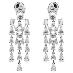 Real 9.75 Carat SI Clarity HI Color Multi Diamond Earrings 18 Karat White Gold