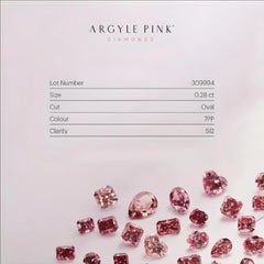 Real Argyle Australia 0.28ct Natural 7PP Fancy Intense Pink Diamond SI2 Oval