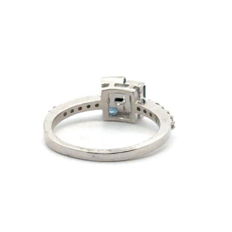 Im Angebot: Realer blauer Saphir- und Diamantring aus Sterlingsilber für sie () 5