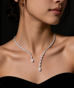 Collar de Boda con Diamantes Reales 6.6Ct Oro Blanco 14k