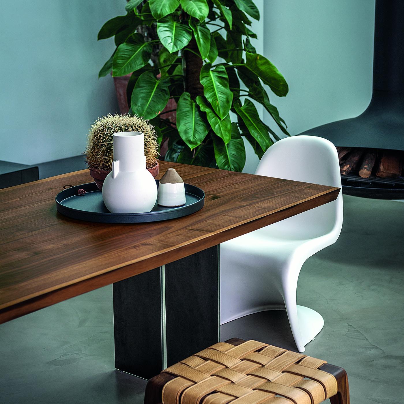 italien Table Real Edges and Steel Table (Tables à bords réels) en vente