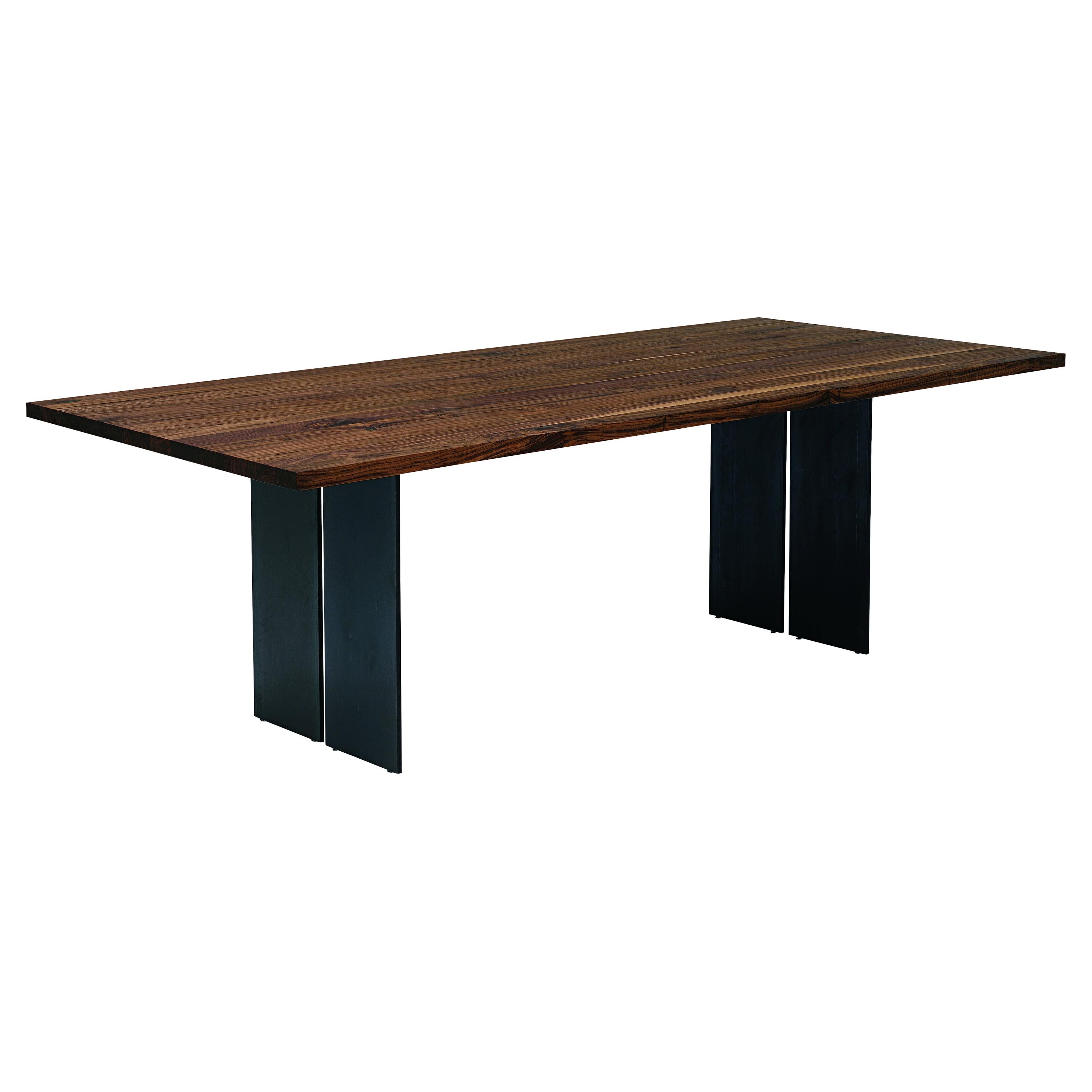 Real Edges and Steel Table  For Sale