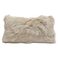Real Fur Lumbar Pillow in Bone