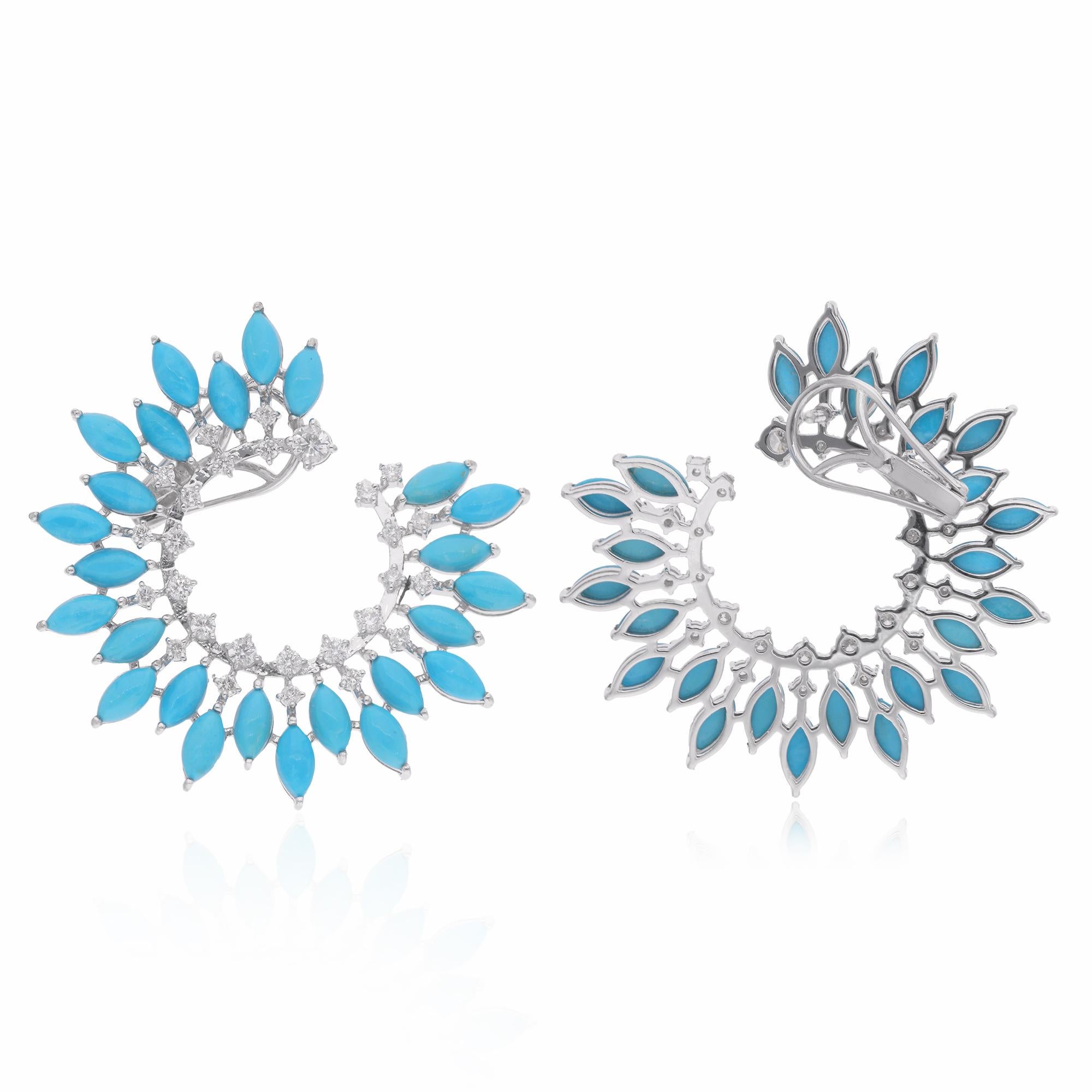 Fusi in oro a 14 carati, questi squisiti orecchini sono impreziositi da 9,55 carati di gemma turchese dell'Arizona e da 1,22 carati di diamanti scintillanti.

Segui la vetrina di Spectrum Jewels per vedere le ultime collezioni e i pezzi esclusivi.