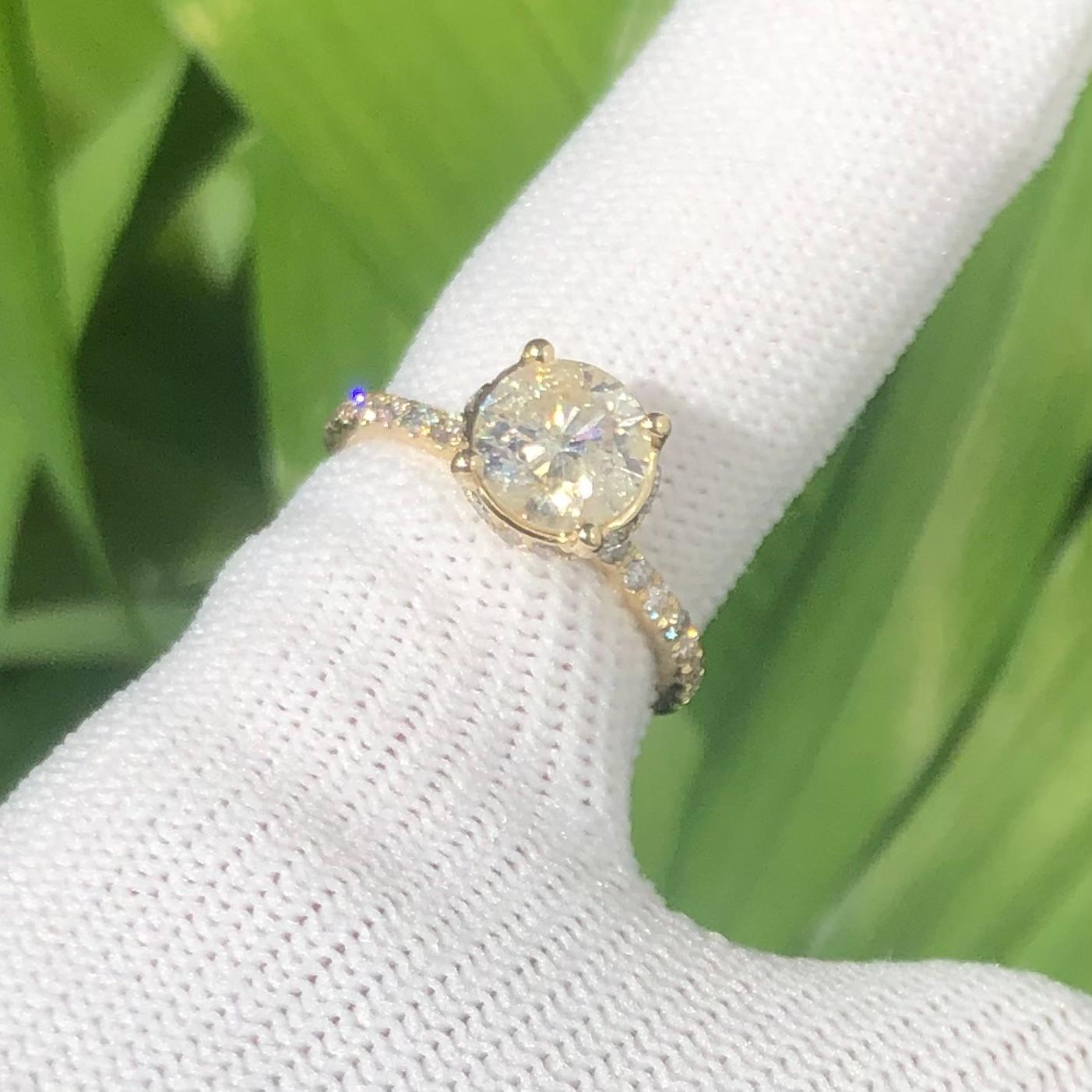 Real Natural 2 Carat Ct Round Diamond Solitaire Engagement Ring 14k Gold 1  6