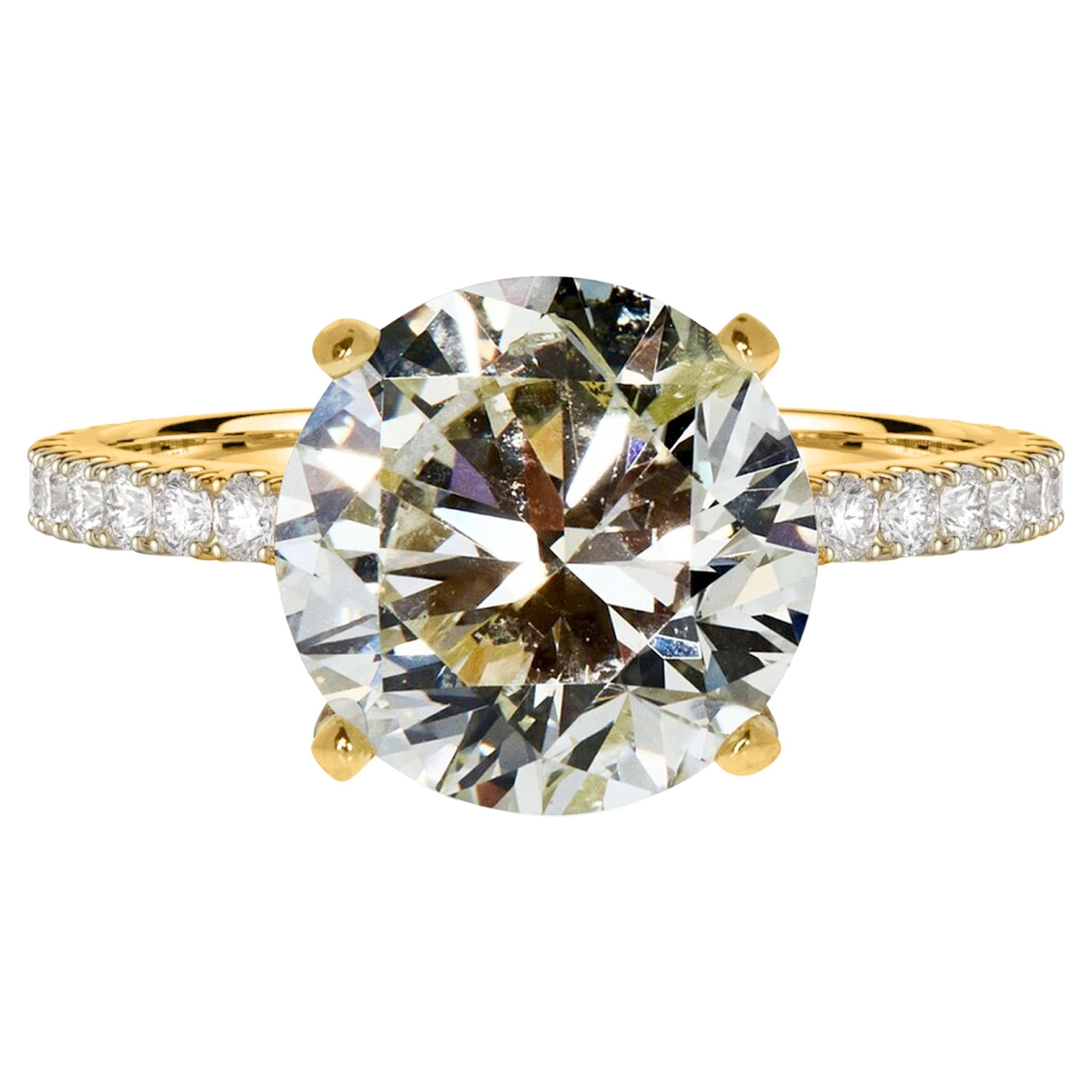 Real Natural 2 Carat Ct Round Solitaire Diamond Engagement Ring 14k Yellow Gold For Sale