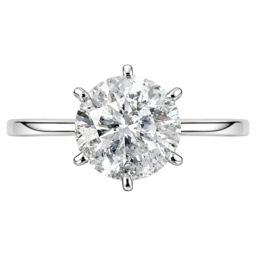 Real Natural Certified 2 Carat Diamond Round Solitaire Engagement Ring 14k Gold